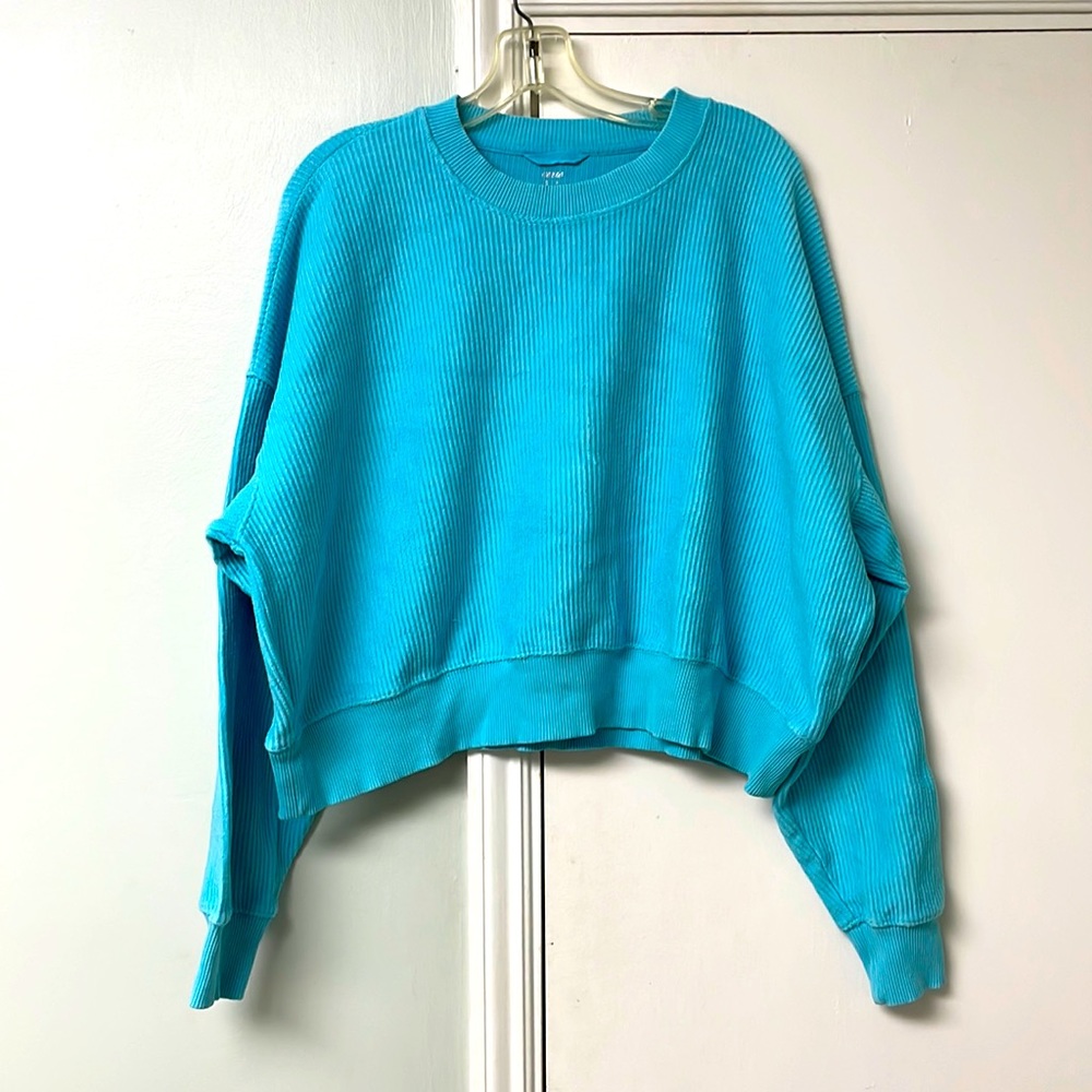 NWOT Aerie sz S/P cropped sweatshirt. Ribbed fabric. Never worn